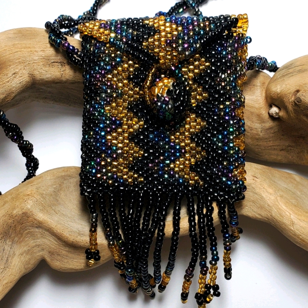 ✨ Handmade Peyote Stitch Pouch Necklace
